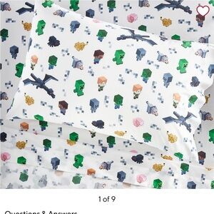 NIB PBK Minecraft Twin Pillowcase and Sheet Set